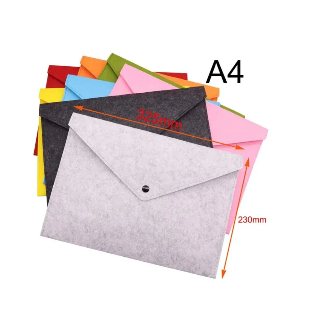 Felt File Folder, Purple Document Organizer, Button Closure (2-Piece Pack)
